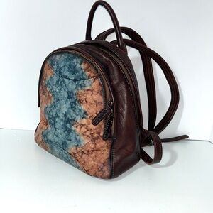IVTG‎ Genuine Leather Backpack Brown Rucksack Shoulder Knapsack Purse